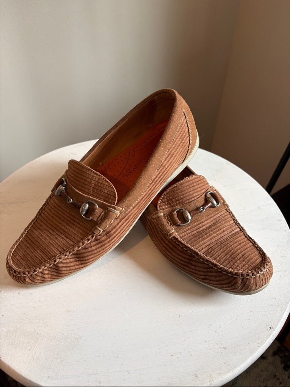 Martin Dingman Suede “Corduroy” Horsebit Loafers